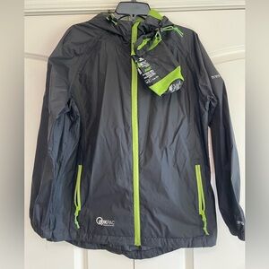 Trespass women’s packable rain Jacket - Black and Green